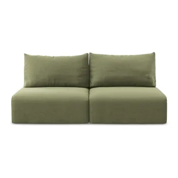 Canapea verde extensibilAf/cu spaE>iu de depozitare cu tapiE>erie din catifea 216 cm Kalena aEURMakamii imagine