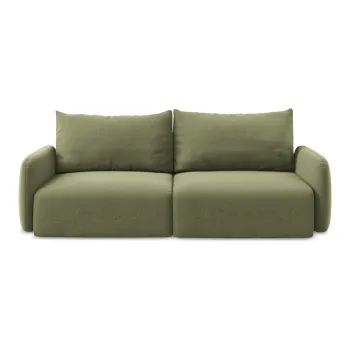 Canapea verde extensibilAf/cu spaE>iu de depozitare cu tapiE>erie din catifea 238 cm Kalena aEURMakamii imagine