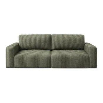 Canapea verde extensibilAf/cu spaE>iu de depozitare cu tapiE>erie din catifea reiatA252 cm Kona aEURMakamii imagine