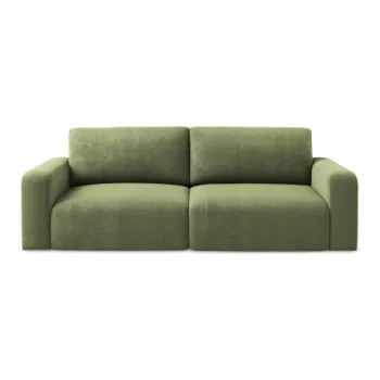 Canapea verde extensibilAf/cu spaE>iu de depozitare cu tapiE>erie din chenille 252 cm Kona aEURMakamii imagine