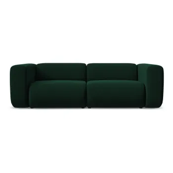 Canapea verde-inchis cu tapiterie din catifea 228 cm Ekahi - Makamii imagine