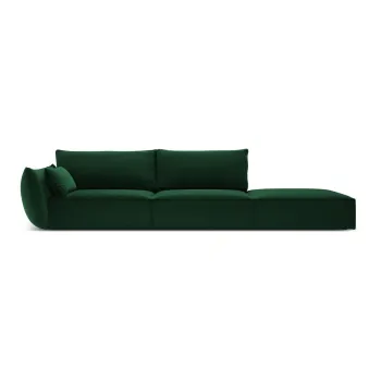 Canapea verde-inchis cu tapiterie din catifea, cu colt pe partea dreapta 264 cm Vanda - Mazzini Sofas imagine