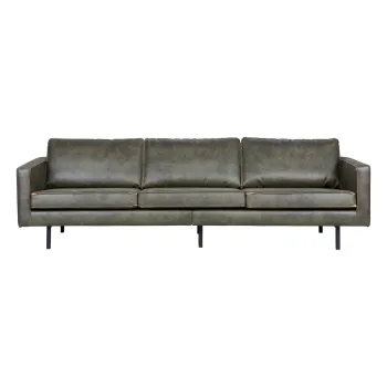 Canapea verde-inchis cu tapiterie din imitatie de piele 277 cm Rodeo - WOOOD imagine