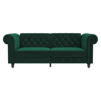 Canapea verde-inchis extensibila cu tapiterie din catifea 236 cm Felix - Storaa imagine