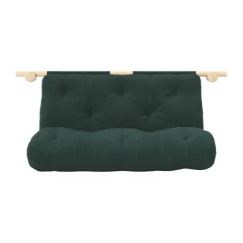 Canapea verde-inchis extensibila cu tapiterie din catifea reiata 180 cm Hooked - Karup Design imagine