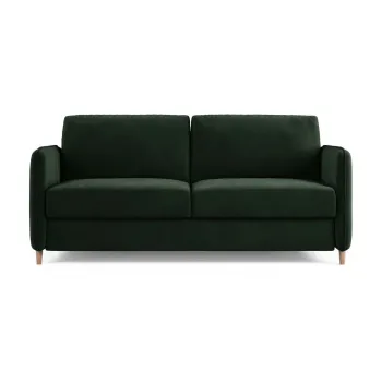 Canapea verde-inchis pentru dormitul zilnic cu tapiterie din catifea 184 cm Simo - Micadoni imagine