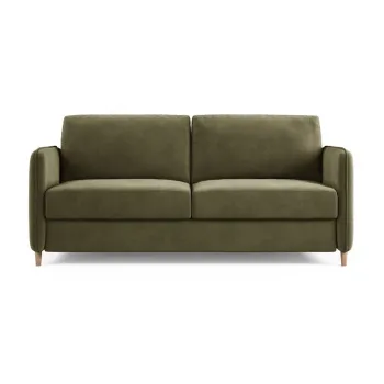 Canapea verde pentru dormitul zilnic cu tapiterie din catifea 184 cm Simo - Micadoni imagine