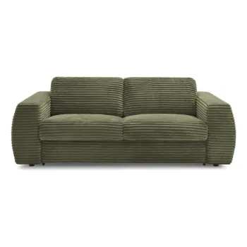 Canapea verde pentru dormitul zilnic/extensibilAcu tapiE>erie din catifea reiatA220 cm Hugo aEURBobochic Paris imagine