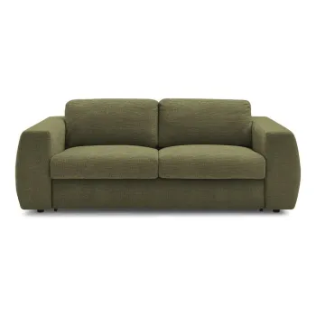 Canapea verde pentru dormitul zilnic/extensibilAcu tapiE>erie din chenille 240 cm Hugo aEURBobochic Paris imagine