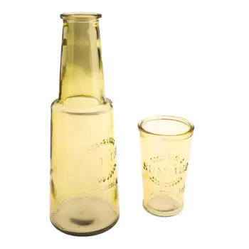 Carafa din sticla cu pahar Dakls, 800 ml, galben imagine