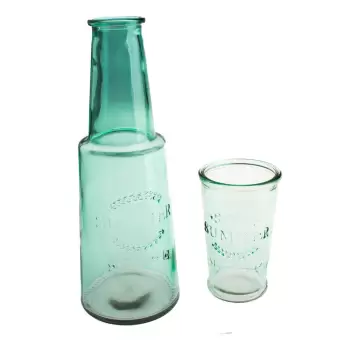Carafa din sticla cu pahar Dakls, 800 ml, verde imagine