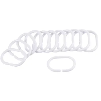 Carlige pentru perdea de dus albe 12 buc. 4 cm Vitamine - douceur d'interieur imagine