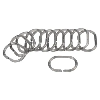 Carlige pentru perdea de dus gri 12 buc. 4 cm Vitamine - douceur d'interieur imagine