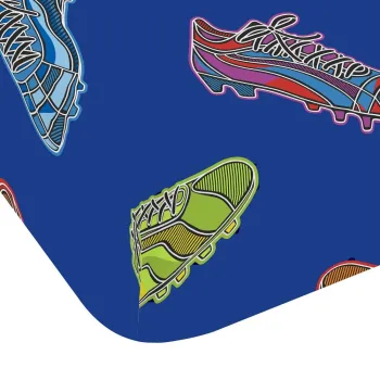 Cearceaf pentru copii albastru pentru pat dublu cu elastic 135x190 cm Bright Football - Catherine Lansfield imagine