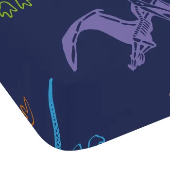 Cearceaf pentru copii albastru pentru patut cu elastic 70x140 cm Prehistoric Dinosaurs - Catherine Lansfield imagine