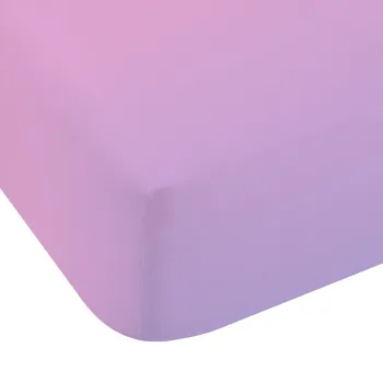 Cearceaf pentru copii albastru/roz pentru pat dublu cu elastic 135x190 cm Ombre Rainbow Clouds - Catherine Lansfield imagine