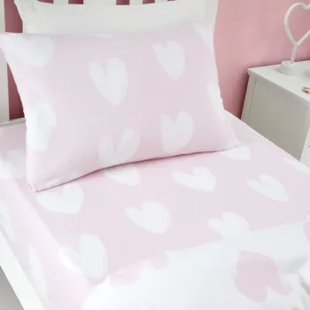 Cearceaf pentru copii din flanela pentru patut 70x140 cm Hearts - Catherine Lansfield imagine