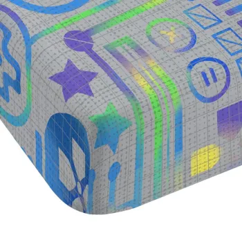 Cearceaf pentru copii gri din microfibra pentru pat dublu/pentru saltea inalta cu elastic 135x190 cm Gamer - Catherine Lansfield imagine