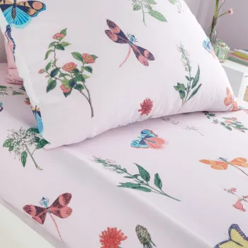 Cearceaf pentru copii pentru pat de o persoana cu elastic 90x190 cm Butterfly Garden - RHS imagine