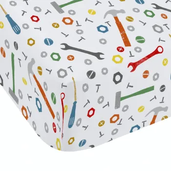 Cearceaf pentru copii pentru pat de o persoana cu elastic 90x190 cm Digger Dreams - Catherine Lansfield imagine