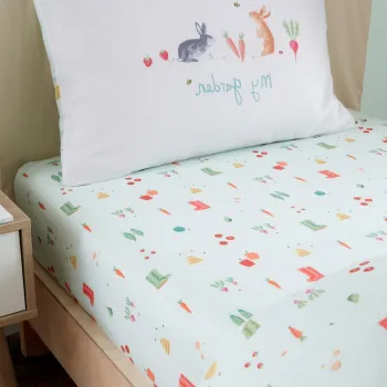 Cearceaf pentru copii pentru pat de o persoana cu elastic 90x190 cm My Allotment - RHS imagine