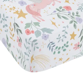 Cearceaf pentru copii pentru pat dublu cu elastic 135x190 cm Fairytale Unicorn - Catherine Lansfield imagine