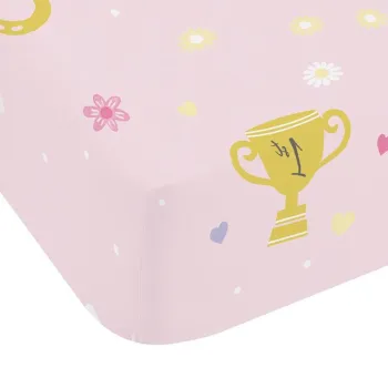 Cearceaf pentru copii roz pentru pat de o persoanAcu elastic 90x190 cm Happy Horses aEURCatherine Lansfield imagine