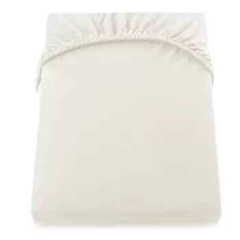 Cearsaf de pat DecoKing Amber Collection, 200-220 x 200 cm, crem deschis imagine