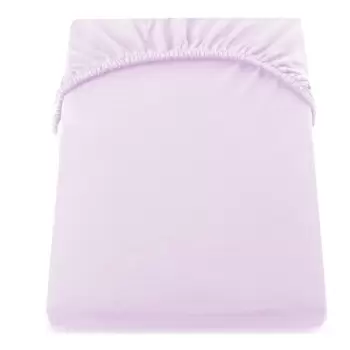Cearsaf de pat elastic din jerseu DecoKing Amber Collection, 160-180 x 200 cm, lila imagine
