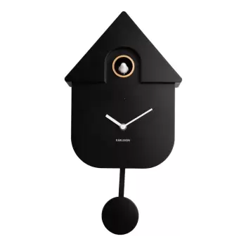 Ceas cu pendul pentru perete Karlsson Modern Cuckoo, 21,5 x 41,5 cm, negru imagine