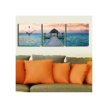 Ceas cu tablou Na mole, 90 x 28 cm imagine