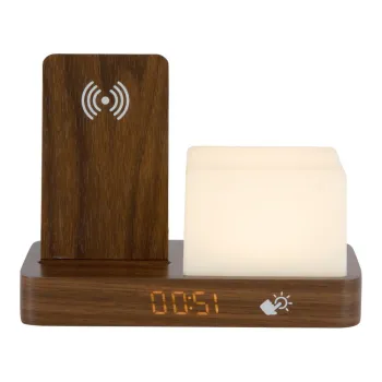 Ceas desteptator digital/de masa cu incarcator wireless Retro LED Night Light - Karlsson imagine