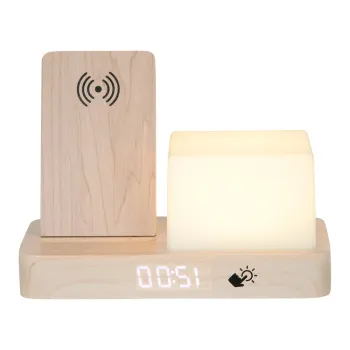 Ceas desteptator digital/de masa cu incarcator wireless Retro LED Night Light - Karlsson imagine