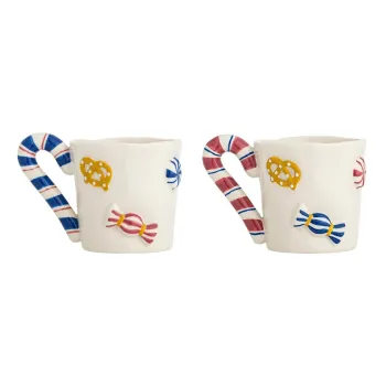 Cesti 2 buc. din gresie ceramica 264 ml cu model de Craciun Candice - Bloomingville imagine