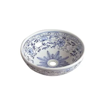 Chiuveta alba/albastra rotunda din ceramica o 41 cm Priori - Sapho imagine