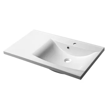 Chiuveta alba din compozit mineral 90x48 cm Luciola - Sapho imagine