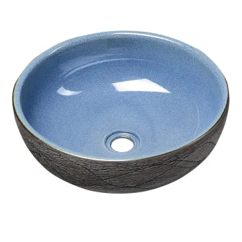 Chiuveta albastra/gri rotunda din ceramica o 41 cm Priori - Sapho imagine