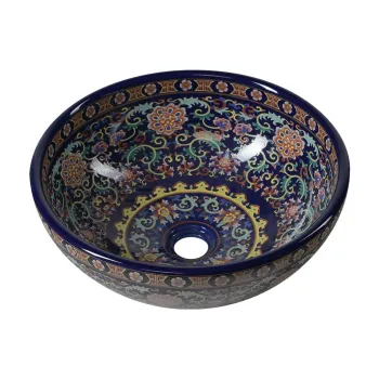 Chiuveta albastru-inchis rotunda din ceramica o 41 cm Priori - Sapho imagine