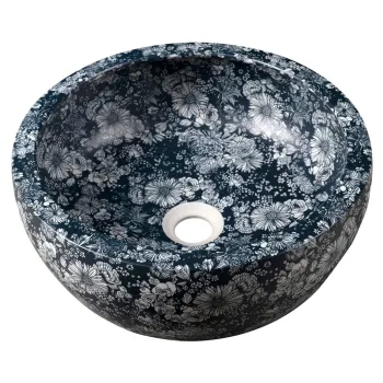 Chiuveta albastru-inchis rotunda din ceramica o 41 cm Priori - Sapho imagine