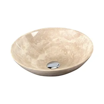 Chiuveta crem rotunda din piatra o 40 cm Blok 1 - Sapho imagine