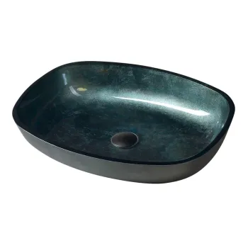 Chiuveta culoare petrol din sticla 54x39,5 cm Kvaore - Sapho imagine