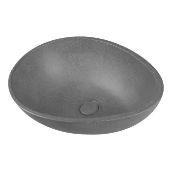 Chiuveta gri inchis din beton 53x39 cm Punc - Sapho imagine