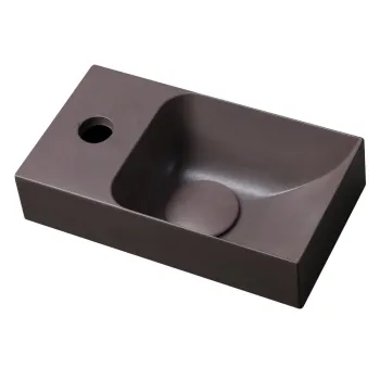 Chiuveta mica pentru WC maro inchis din beton 31x17 cm Piccolino - Sapho imagine