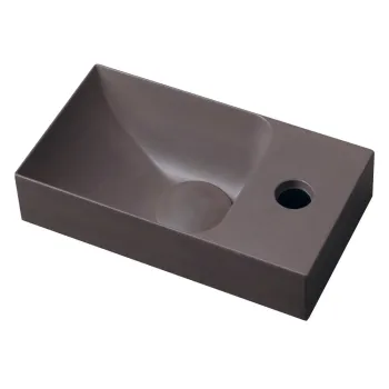 Chiuveta mica pentru WC maro inchis din beton 31x17 cm Piccolino - Sapho imagine