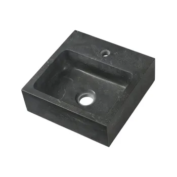 Chiuveta mica pentru WC neagra din piatra 30x30 cm Blok - Sapho imagine