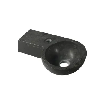 Chiuveta mica pentru WC neagra din piatra 40x23 cm Blok - Sapho imagine