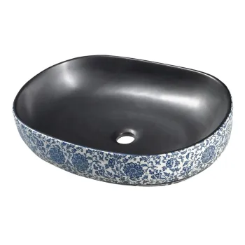 Chiuveta neagra/albastra din ceramica 60x40 cm Priori - Sapho imagine
