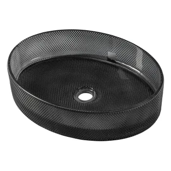 Chiuveta neagra din sticla 49x38 cm Nobal - Sapho imagine