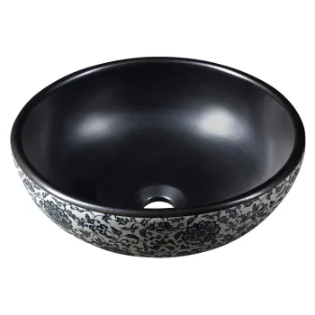 Chiuveta neagra rotunda din ceramica o 41 cm Priori - Sapho imagine