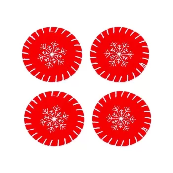 Coasters rosii 4 buc. cu model de Craciun - Casa Seleccion imagine